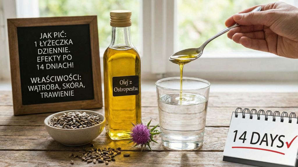 Olej z Ostropestu – nie tylko na wątrobę. Efekty po 14 dniach i dawkowanie | Oleje z Jury