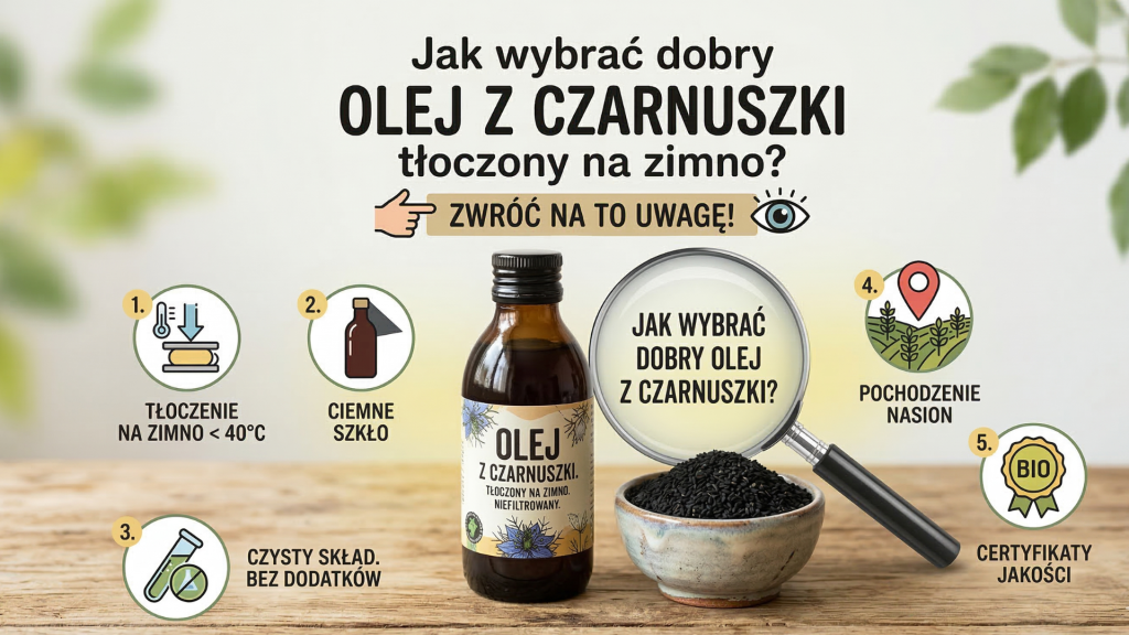 Jak wybrać dobry olej z czarnuszki tłoczony na zimno? | Oleje z Jury