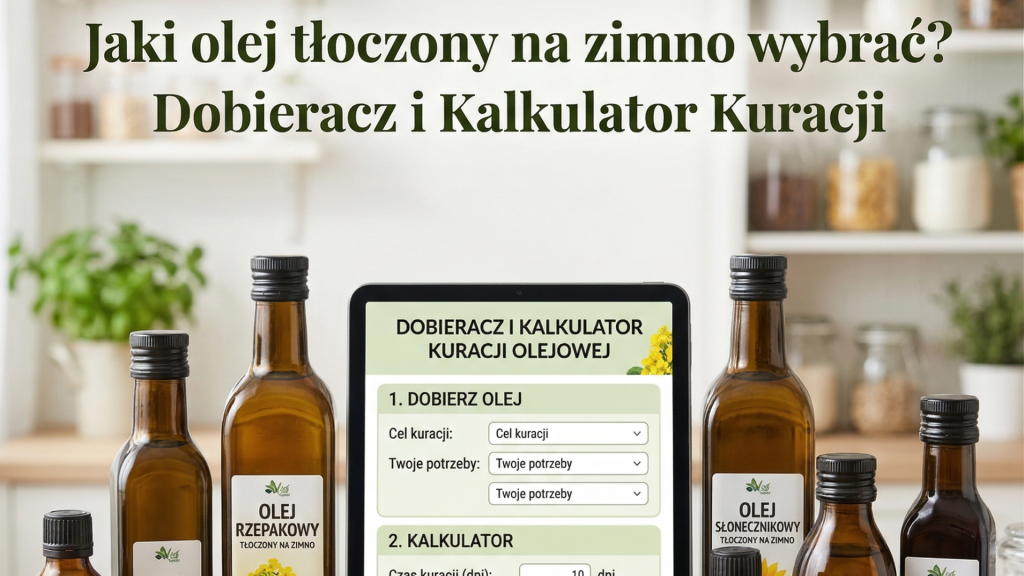 Jaki olej tłoczony na zimno wybrać? Dobieracz i Kalkulator Kuracji