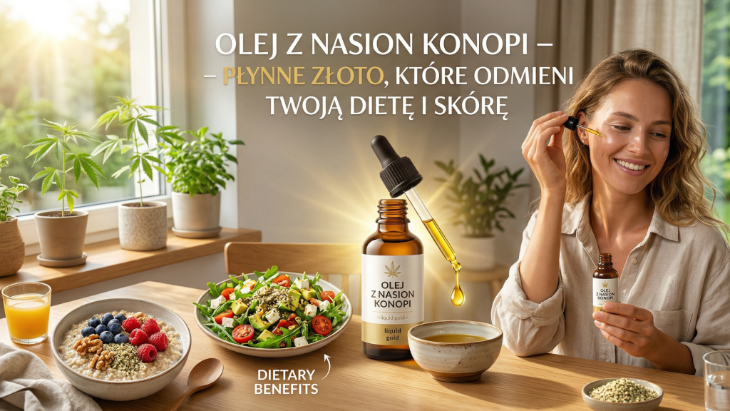 Olej z nasion konopi – płynne złoto w kuchni i kosmetyczce | Oleje z Jury