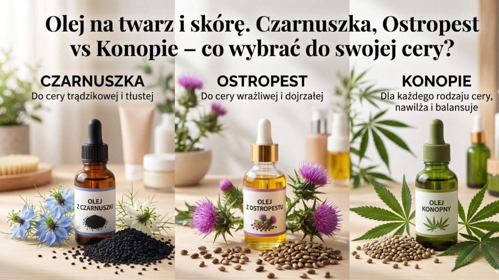 Olej na twarz: Czarnuszka, Ostropest czy Konopie? | Oleje z Jury