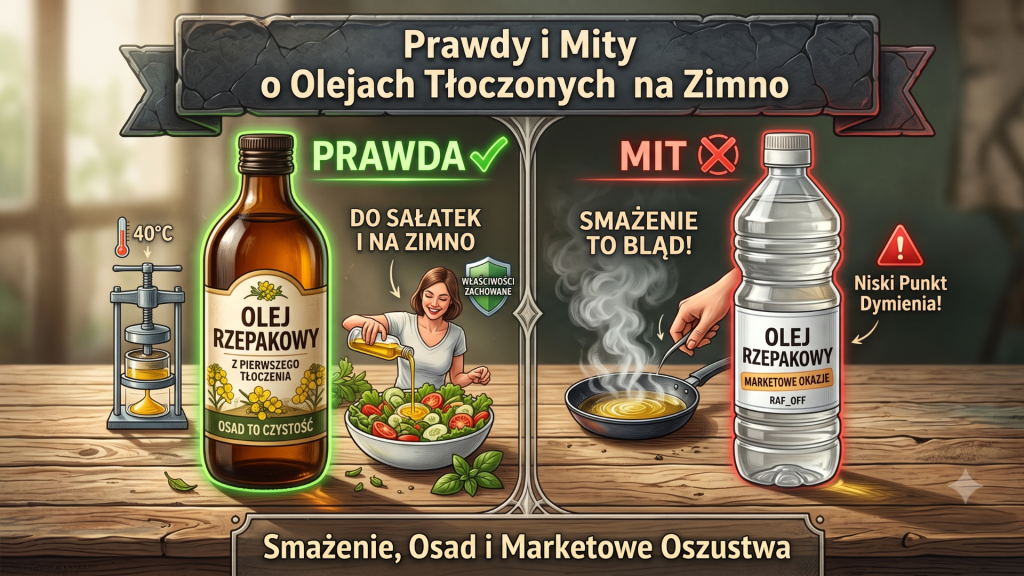 Prawdy i mity o olejach tłoczonych na zimno. Smażenie, osad, przechowywanie